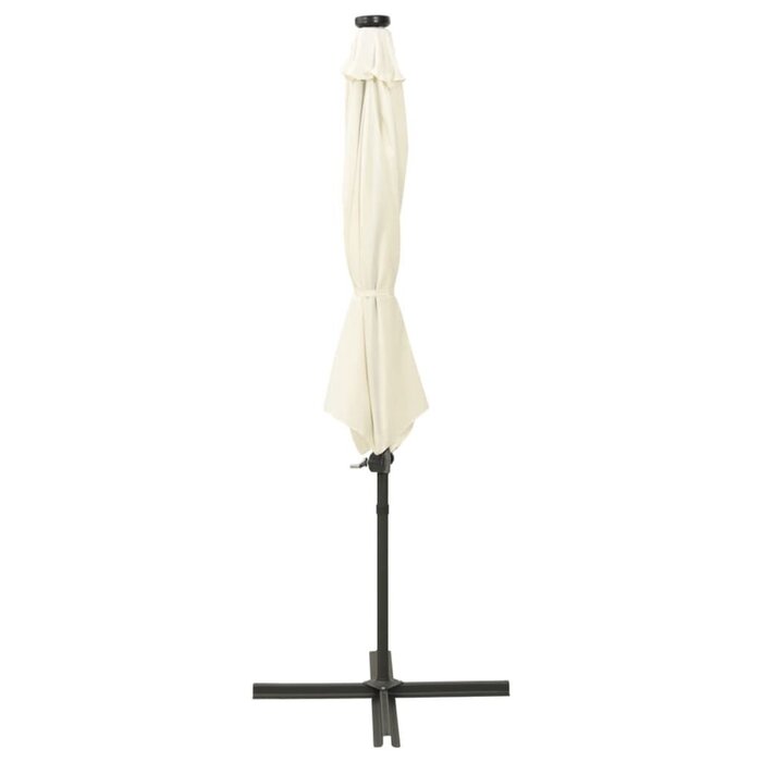 Vidaxl Ampelschirm 300 cm mit LED-Beleuchtung - Sandfarben - bis zu 35% Rabatt