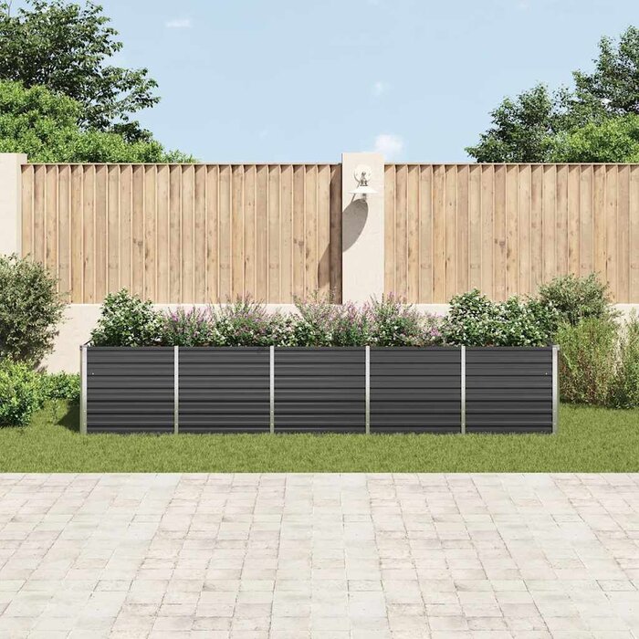 Vidaxl Großes Hochbeet 400x80x77 cm Stahl Anthrazit - bis zu 35% Rabatt