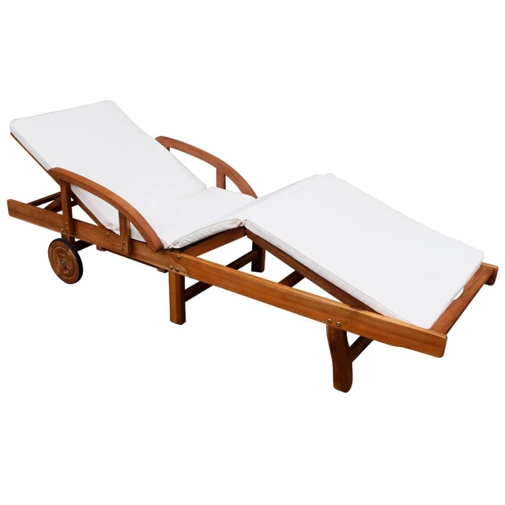 Vidaxl Luxus Gartenliege aus Akazienholz mit Tisch & Auflage - bis zu 35% Rabatt