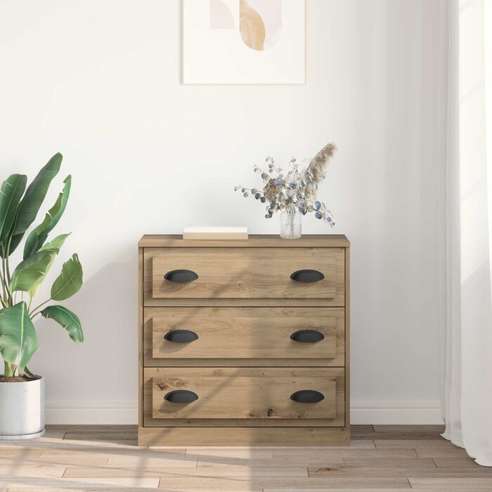 Vidaxl Sideboard Artisan-Eiche mit 3 Schubladen - bis zu 34% Rabatt
