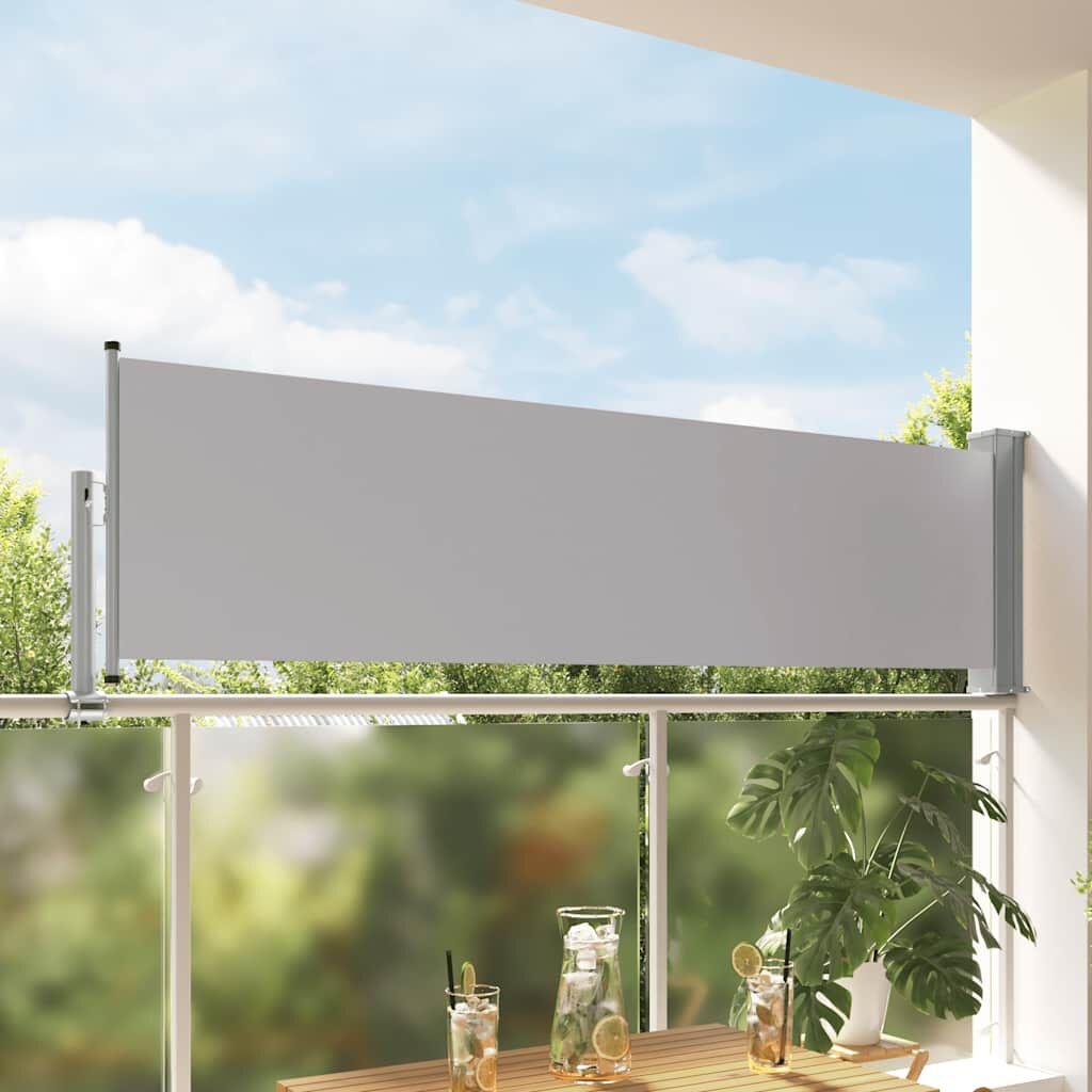 Vidaxl Ausziehbare Seitenmarkise 80x300cm Grau - Bis zu 34% sparen!