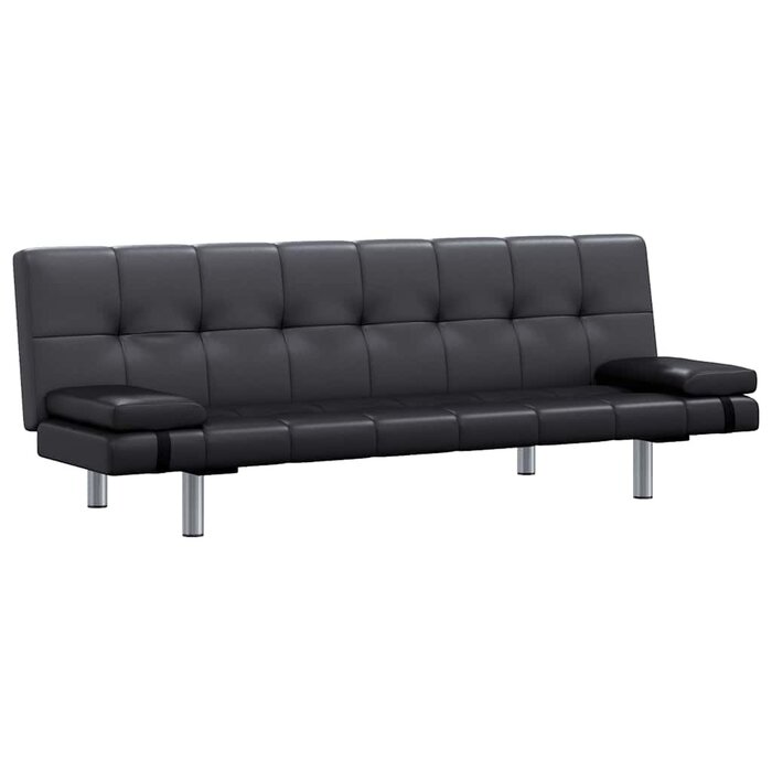 Vidaxl Modernes Schlafsofa Kunstleder Schwarz - 168 cm - jetzt bis zu 35% sparen