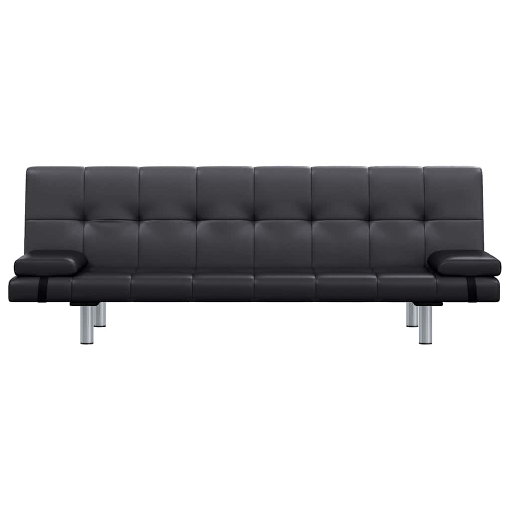 Vidaxl Modernes Schlafsofa Kunstleder Schwarz - 168 cm - jetzt bis zu 35% sparen