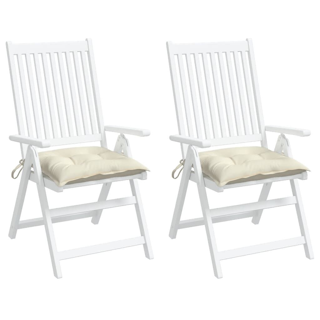 Vidaxl 2er Set Stuhlkissen 50x50x7 cm Cremeweiß - bis zu 32% reduziert