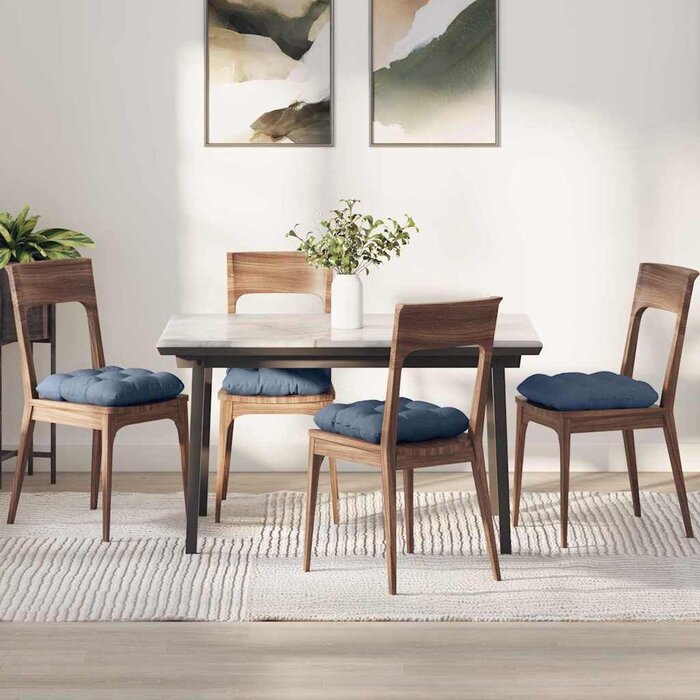 Vidaxl 4er Set Sitzkissen 45x45cm Baumwolle Blau - Outlet bis zu 33% reduziert