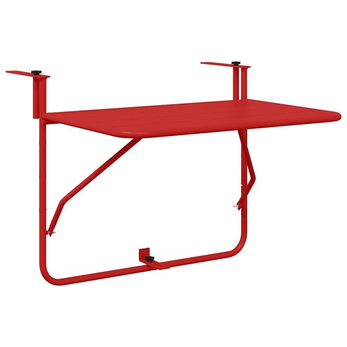 Vidaxl Hängebalkontisch Rot 60x39cm - Platzsparender Klapptisch - bis zu 33% Rabatt