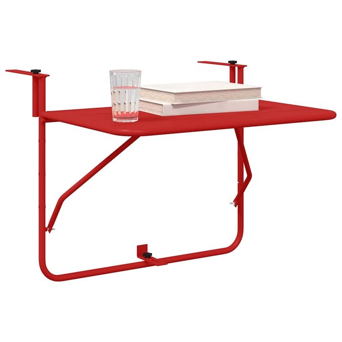 Vidaxl Hängebalkontisch Rot 60x39cm - Platzsparender Klapptisch - bis zu 33% Rabatt