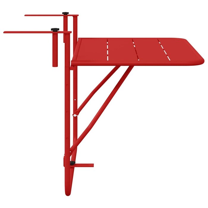 Vidaxl Hängebalkontisch Rot 60x39cm - Platzsparender Klapptisch - bis zu 33% Rabatt