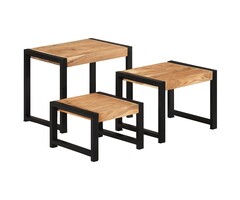 Vidaxl 3-tlg. Beistelltisch-Set aus Massivholz - Retro-Design - bis zu 41% sparen