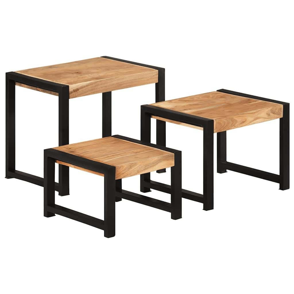 Vidaxl 3er-Set Beistelltische aus Massivholz - Retro-Design - bis zu 34% sparen