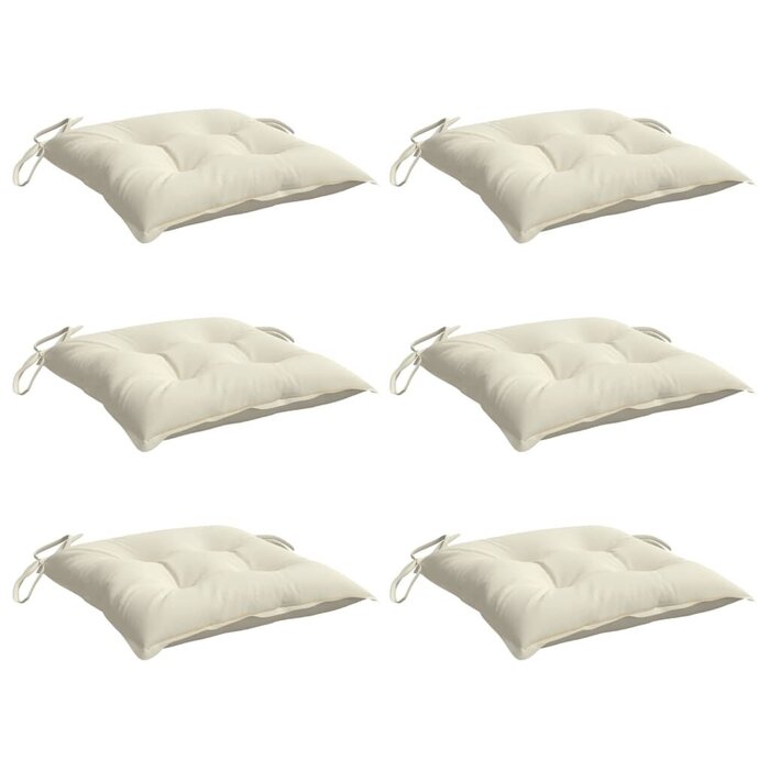 Vidaxl 6er-Set Stuhlkissen 50x50x7 cm Oxford Cremeweiß - bis zu 33% Rabatt