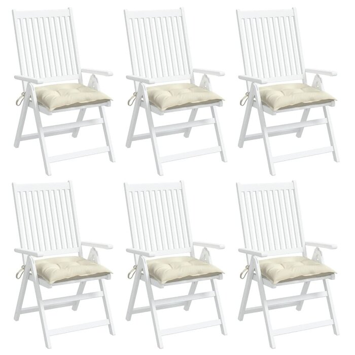 Vidaxl 6er-Set Stuhlkissen 50x50x7 cm Oxford Cremeweiß - bis zu 33% Rabatt