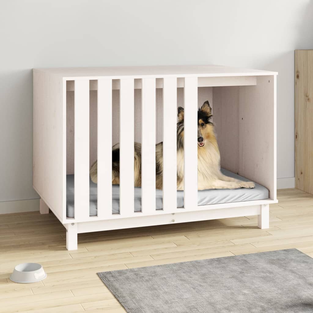 Vidaxl Hundehütte aus massivem Kiefernholz weiß, 100x70x72cm - bis zu 35% Rabatt