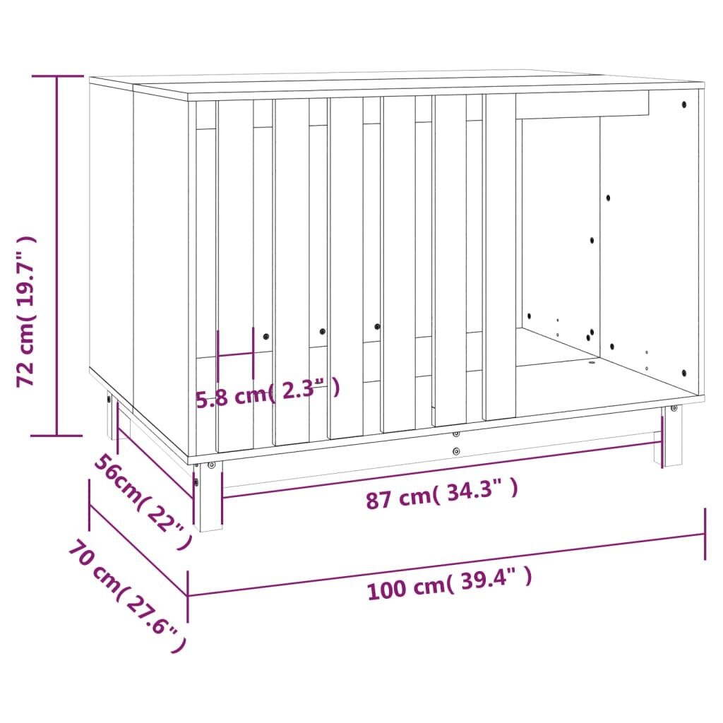 Vidaxl Hundehütte aus massivem Kiefernholz weiß, 100x70x72cm - bis zu 35% Rabatt