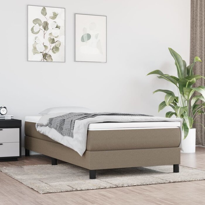 Vidaxl Bettgestell 90x190 cm aus Stoff in Taupe - Sparen Sie bis zu 34%