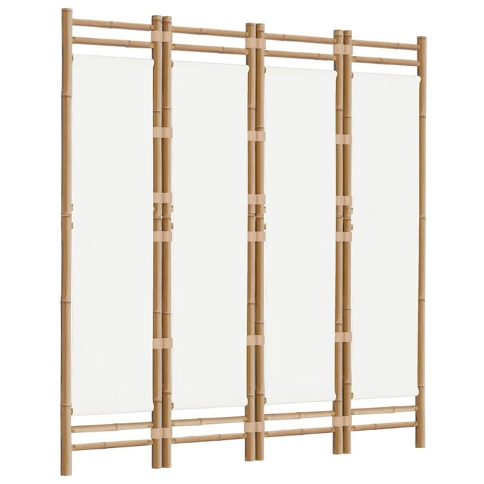 Vidaxl Raumteiler 4 Paneele Bambus & Stoff, 160x180 cm - bis zu 34% Rabatt