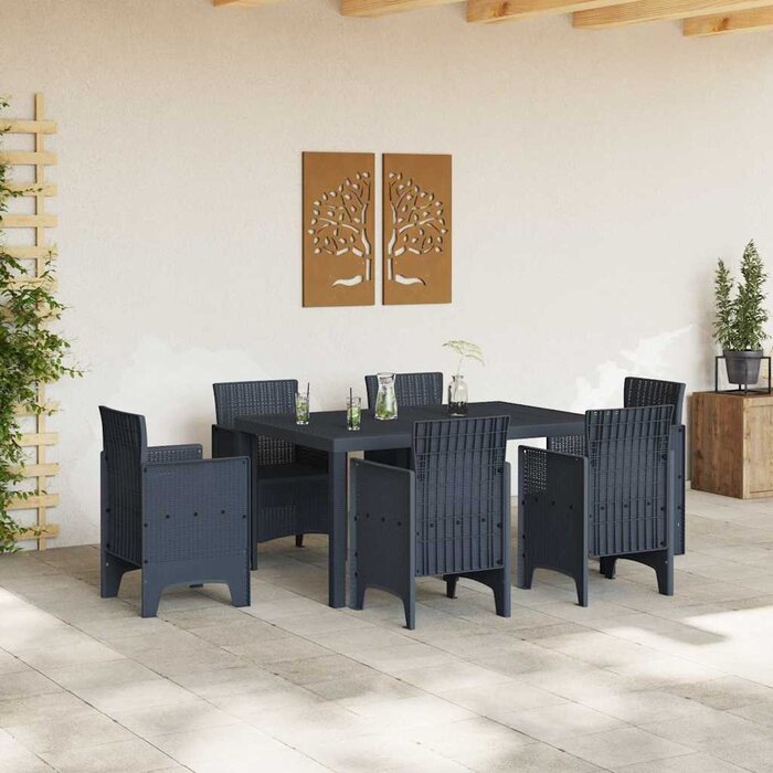 Vidaxl Moderner Poly-Rattan Gartentisch Anthrazit 150x100cm - bis zu 35% reduziert