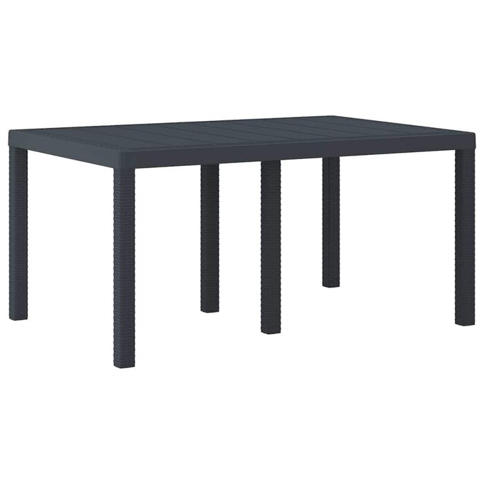 Vidaxl Moderner Poly-Rattan Gartentisch Anthrazit 150x100cm - bis zu 35% reduziert