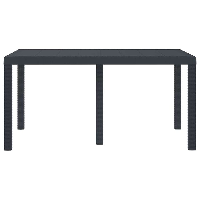 Vidaxl Moderner Poly-Rattan Gartentisch Anthrazit 150x100cm - bis zu 35% reduziert