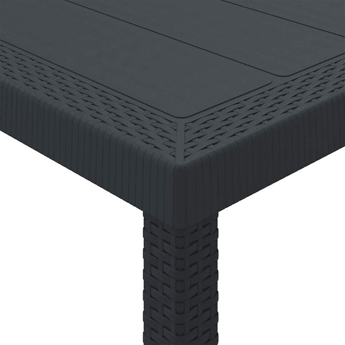 Vidaxl Moderner Poly-Rattan Gartentisch Anthrazit 150x100cm - bis zu 35% reduziert