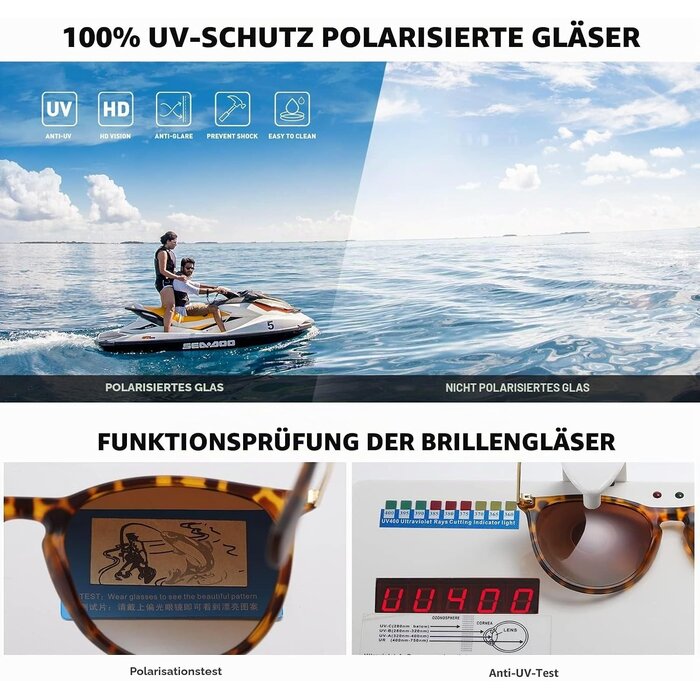 Retro Sonnenbrille Rund Polarisierend - 61% Rabatt