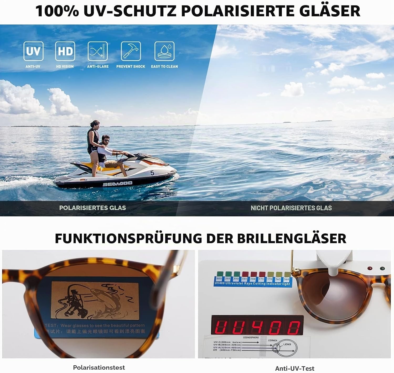 Retro Sonnenbrille Rund Polarisierend - 61% Rabatt
