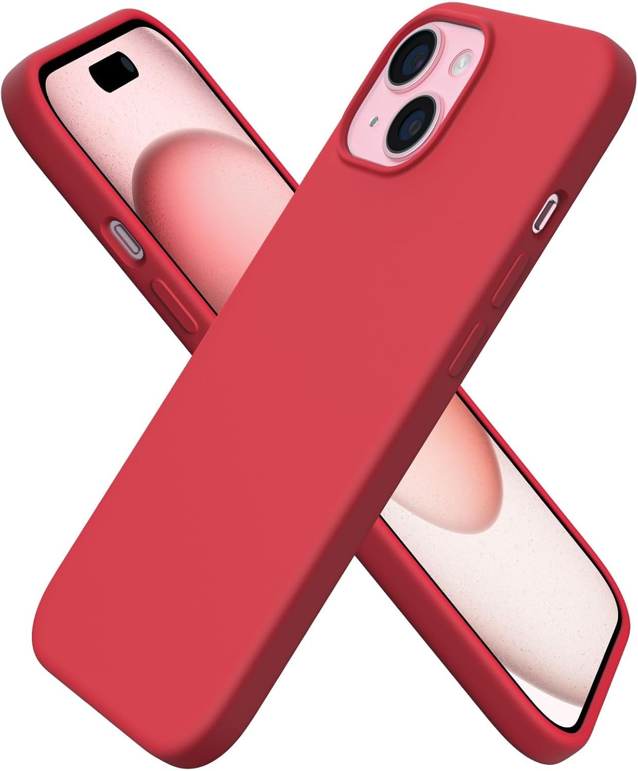 Silikonhülle für iPhone 15 - Rot - Ultradünn - 52% Rabatt