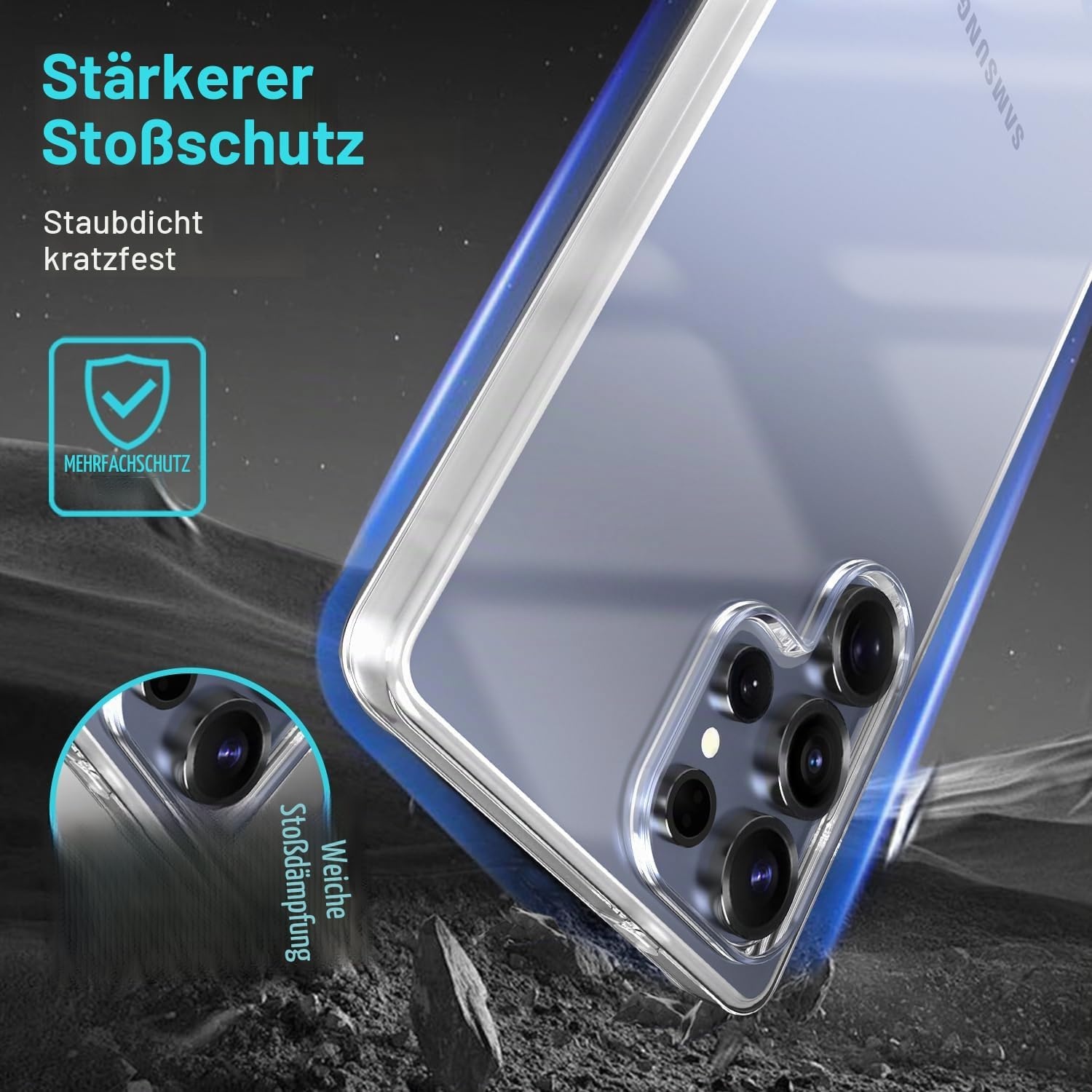 360-Grad Hülle für Samsung Galaxy S25 Ultra 5G, transparent - 52% Rabatt