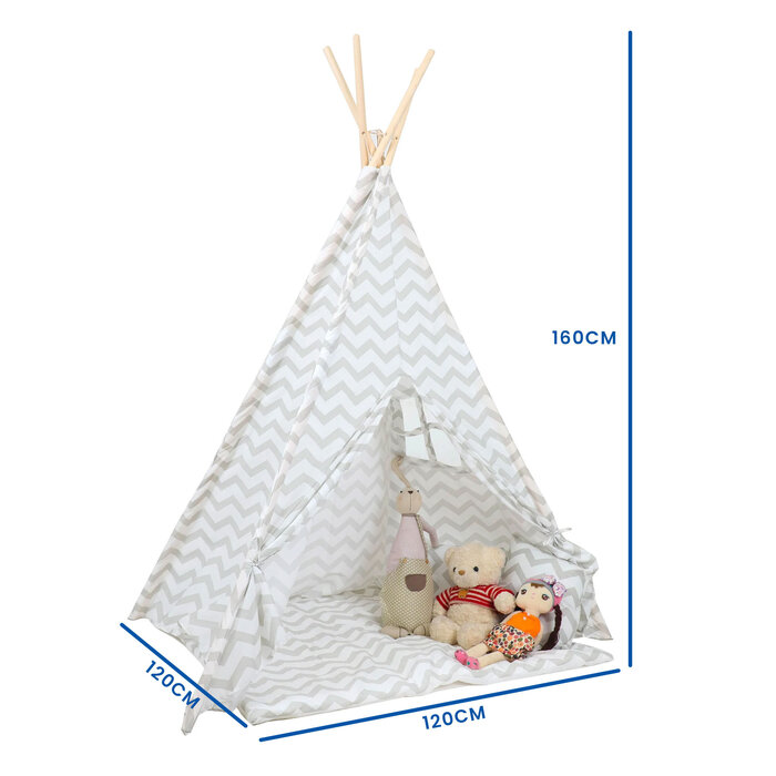 Viking Choice Tipi-Spielzelt für Kinder - Grau, Baumwolle - bis zu 22% günstiger