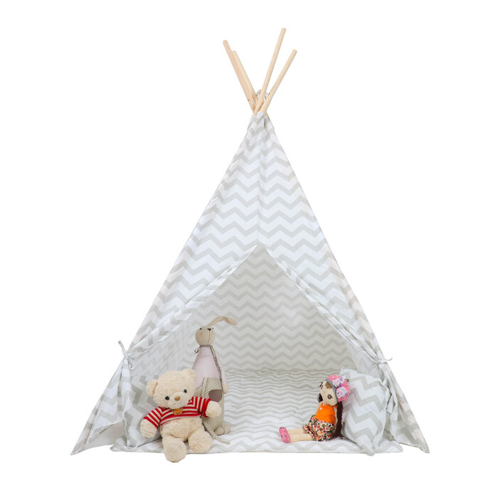 Viking Choice Tipi-Spielzelt für Kinder - Grau, Baumwolle - bis zu 22% günstiger