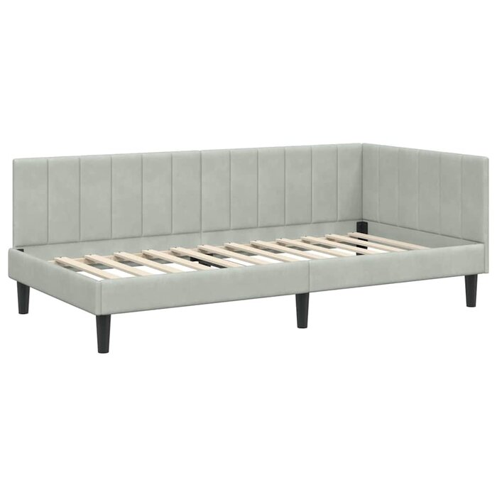 Vidaxl Eckbettrahmen Samt Lichtgrau 90x190cm - Bis zu 35% Rabatt im Outlet