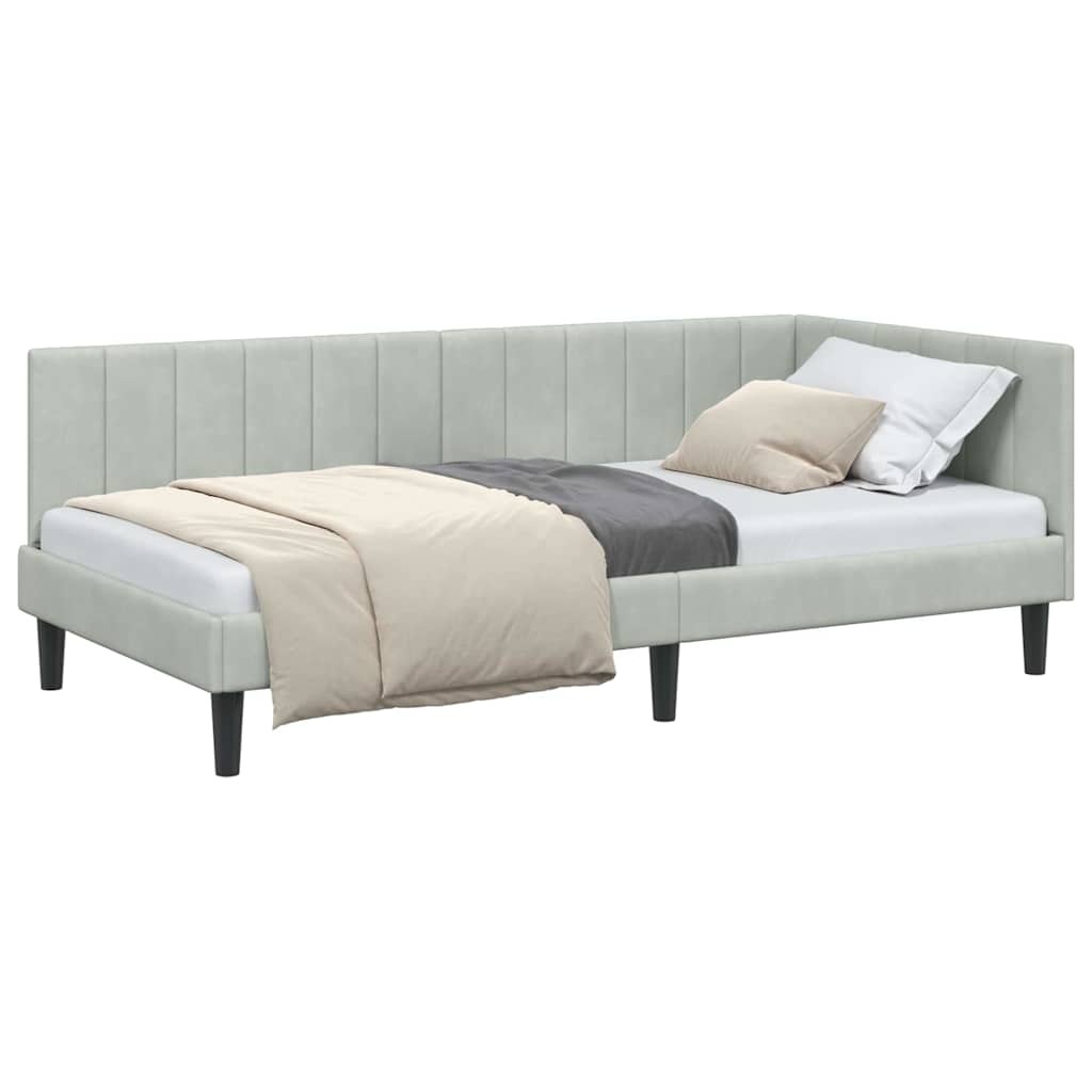 Vidaxl Eckbettrahmen Samt Lichtgrau 90x190cm - Bis zu 35% Rabatt im Outlet