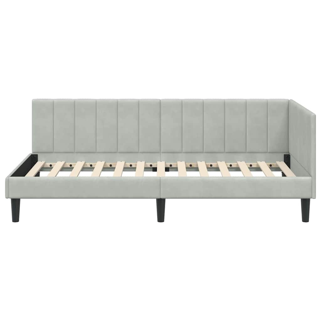 Vidaxl Eckbettrahmen Samt Lichtgrau 90x190cm - Bis zu 35% Rabatt im Outlet