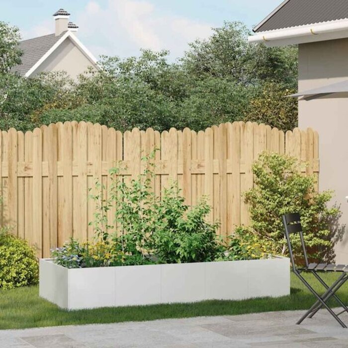 Vidaxl Großer Pflanzkübel aus Stahl 200x80x40 cm - Weiß - bis zu 34% Rabatt