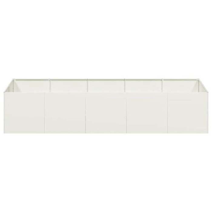 Vidaxl Großer Pflanzkübel aus Stahl 200x80x40 cm - Weiß - bis zu 34% Rabatt