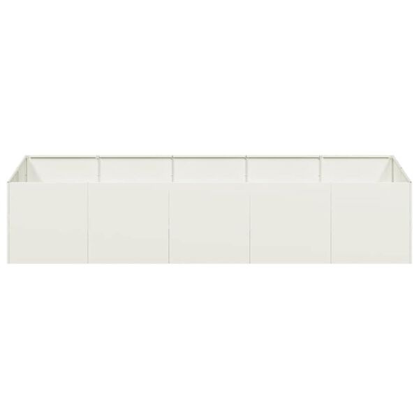 Vidaxl Großer Pflanzkübel aus Stahl 200x80x40 cm - Weiß - bis zu 34% Rabatt