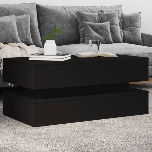 Vidaxl Couchtisch mit LED-Beleuchtung 90x50 cm - Schwarz - bis zu 35% Rabatt