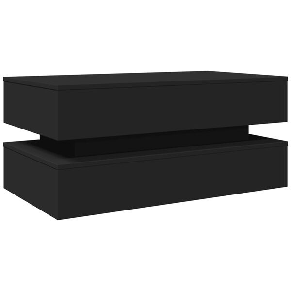 Vidaxl Couchtisch mit LED-Beleuchtung 90x50 cm - Schwarz - bis zu 35% Rabatt
