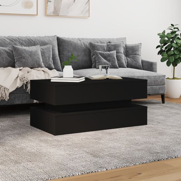 Vidaxl Couchtisch mit LED-Beleuchtung 90x50 cm - Schwarz - bis zu 35% Rabatt