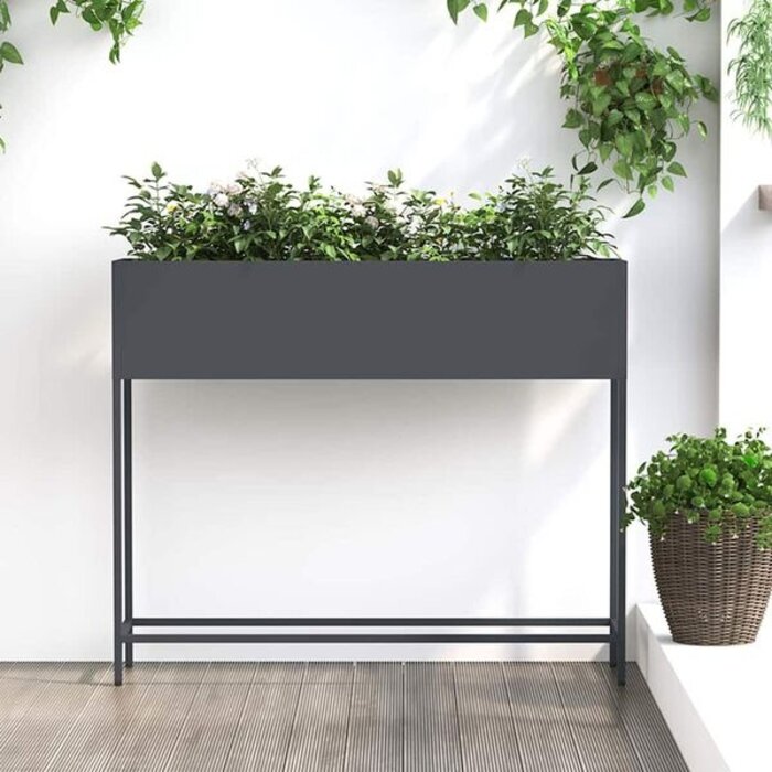 Vidaxl Hochbeet Pflanzkübel Stahl Anthrazit 100x26x82cm - bis zu 34% sparen
