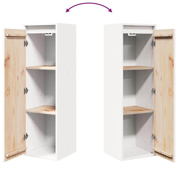 Vidaxl Wandschrank aus Kiefernholz, 30x30x100 cm, Weiß - bis zu 34% sparen
