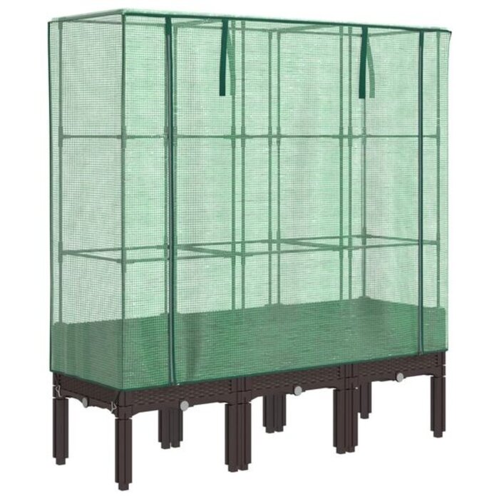 Vidaxl Hochbeet mit Gewächshaus-Abdeckung, Rattanoptik, 120 x 40 x 140 cm - bis zu 34%