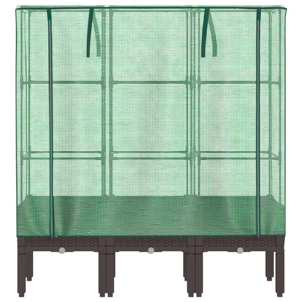 Vidaxl Hochbeet mit Gewächshaus-Abdeckung, Rattanoptik, 120 x 40 x 140 cm - bis zu 34%