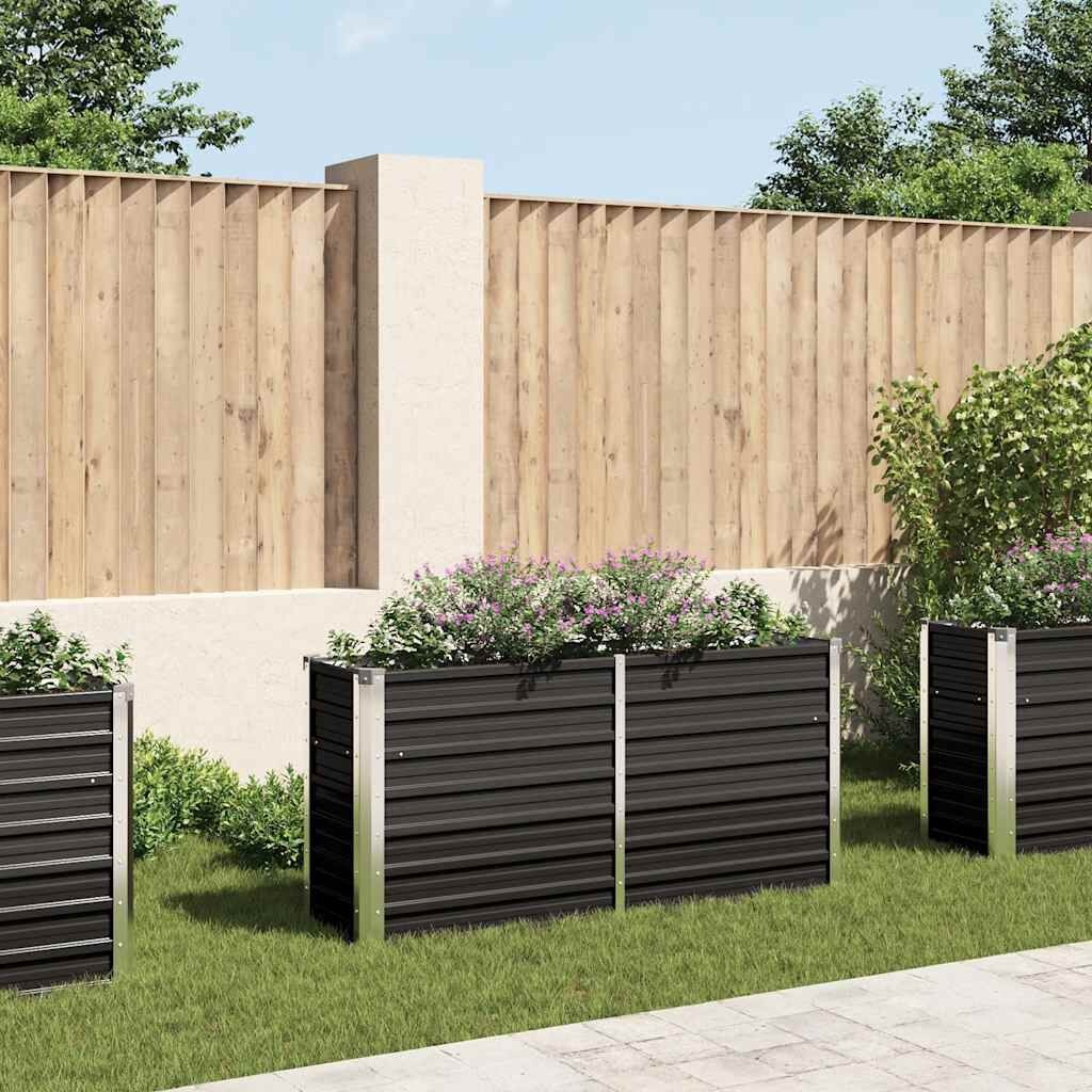 Vidaxl Hochbeet aus Stahl 160x40x77 cm Anthrazit - Outlet bis zu 33% reduziert