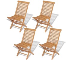 Vidaxl 4er Set Klappbare Gartenstühle aus massivem Teakholz - bis zu 35% Rabatt