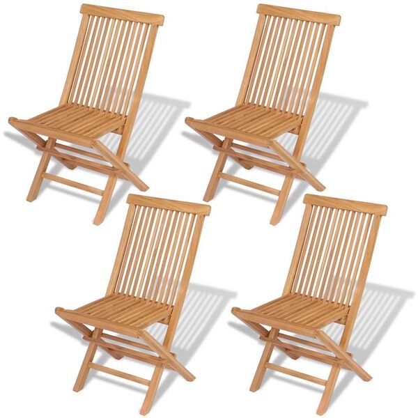 Vidaxl 4er Set Klappbare Gartenstühle aus massivem Teakholz - bis zu 35% Rabatt