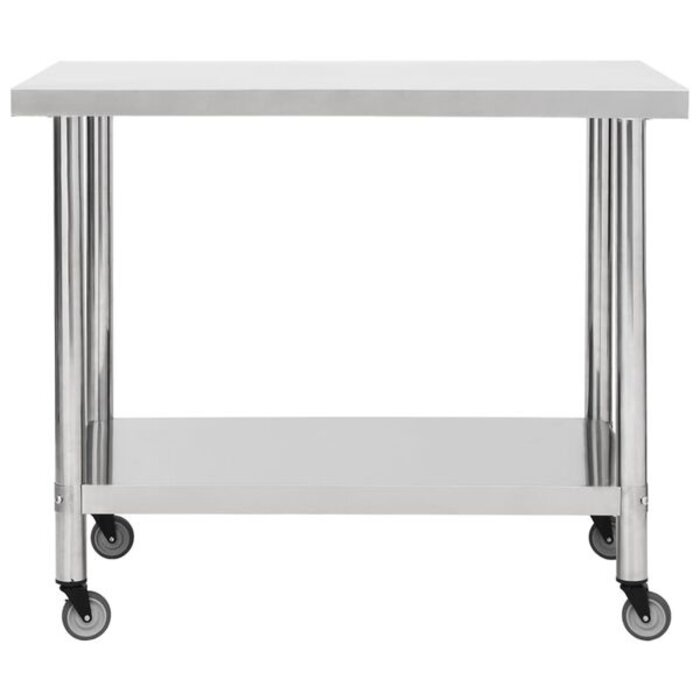 Vidaxl Edelstahl-Küchenarbeitstisch 100x60 cm auf Rollen - bis zu 35% Rabatt