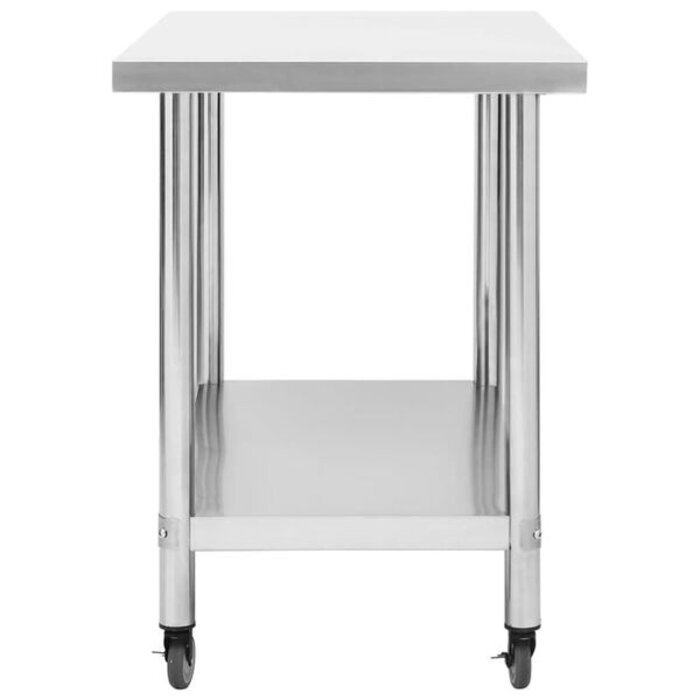Vidaxl Edelstahl-Küchenarbeitstisch 100x60 cm auf Rollen - bis zu 35% Rabatt