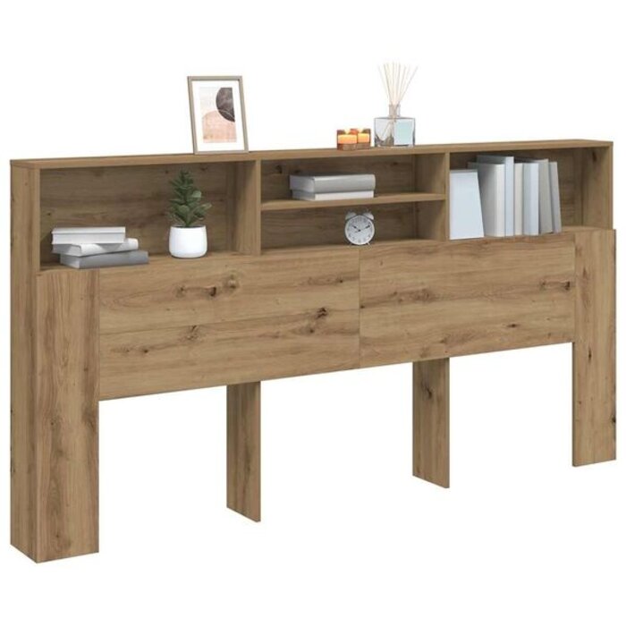 Vidaxl Bett-Kopfteil mit Regal 200x103,5 cm - Artisan-Eiche - bis zu 35% Rabatt