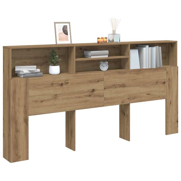 Vidaxl Bett-Kopfteil mit Regal 200x103,5 cm - Artisan-Eiche - bis zu 35% Rabatt